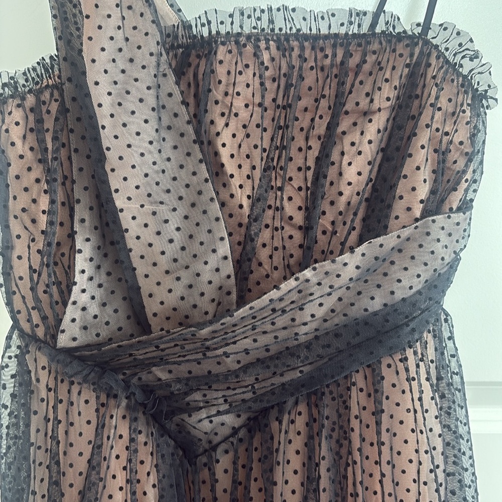 Anthropologie Black and Tan Polka Dot Dress
never worn. Runs big can fit size 6. - Picture 8 of 8